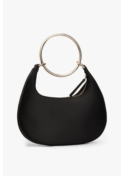 Tommy Hilfiger Kadın Bright Bracelet Hobo Metal Halka Saplı Saten Omuz Çantası - Siyah Çok Renkli