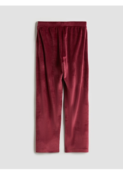 Lcw Dream Bordo Beli Lastikli Kadife Kadın Pijama Altı