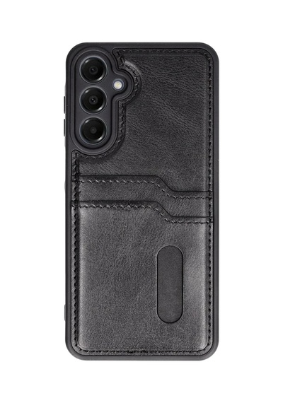 Samsung Galaxy S24 Fe Uyumlu Kılıf Sara Kartvizitli Deri Kılıf - Siyah