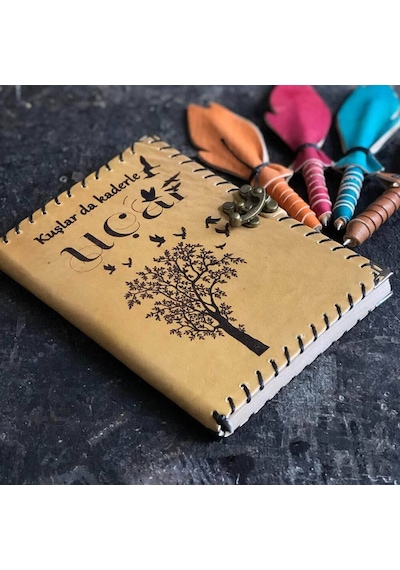 Kuşlar da Kaderle Uçar Deri Defter
