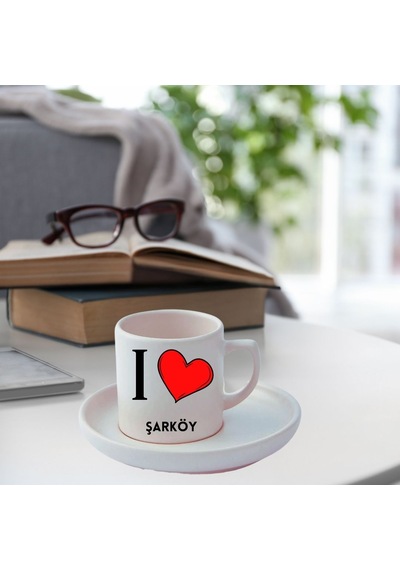 I Love Memeleket Türk Kahve Fincanı Ve Altı 343611 Beyaz