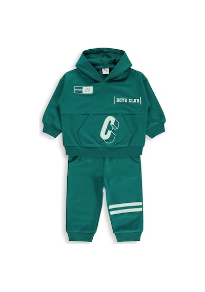 Civil Baby Yarım Fermuar 6-18 Ay Takım - Yeşil Zümrüt Yeşili