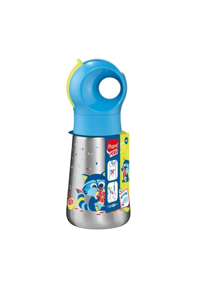 Maped Picnik Paslanmaz Çelik Matara 330ml Miniz Rakun 873001 Çok Renkli