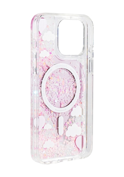 Apple iPhone 16 Pro Max Kılıf Magsafe Uyumlu Parlak Kumlu Sıvılı Youngkit Pink Dream Quicksand Seri Pembe