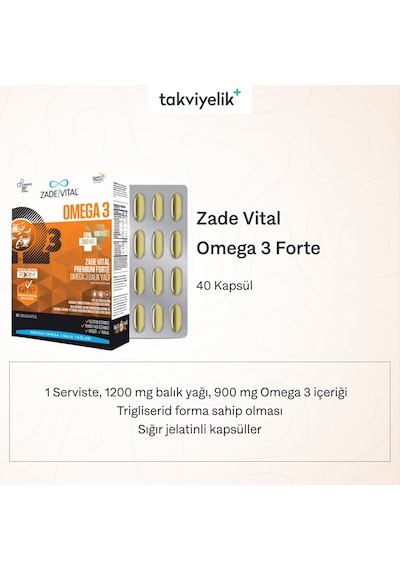 Zade Vital Omega Forte 40 Yumuşak Kapsül Blister