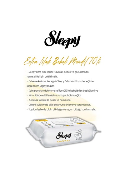 Sleepy 70'li Extra Islak Bebek Havlusu ve Rosıe Tekli