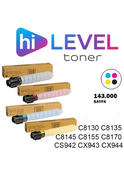 Ht-c8145-set Hilevel Toner,xerox Versalink C8145 143k Sayfa 4 Renk Cmyk Muadil Toner