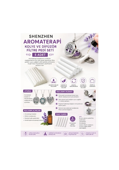 Shenzhen Aromaterapi Kolye Ve Difüzör Filtre Pedi Seti 5 Adet Renkli Keçe Yedek Filtre Uçucu Esansiyel Yağlar İçin Uyumlu, Yeniden Değiştirilebilir 10 Cm X 0.5 Cm Beyaz Shenzhen Aromaterapi Kolye Ve Difüzör Filtre Pedi Seti 5 Adet Renkli Keçe Yedek Filtre Uçucu Esansiyel Yağlar İçin Uyumlu, Yeniden Değiştirilebilir 10 Cm X 0.5 Cm Beyaz