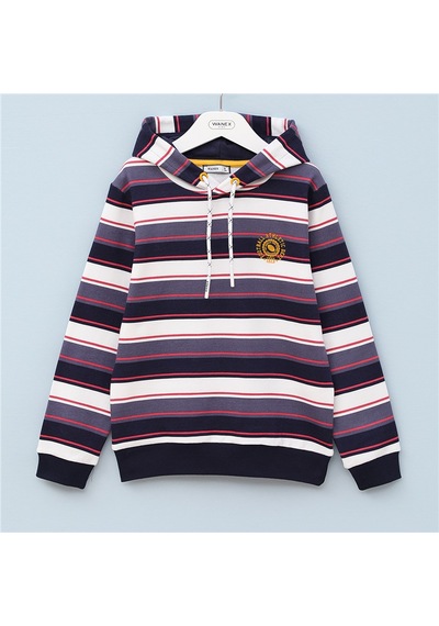 Wanex Erkek Çocuk Kapüşonlu Uzun Kol İnce Sweatshirt - 16224 Lacivert