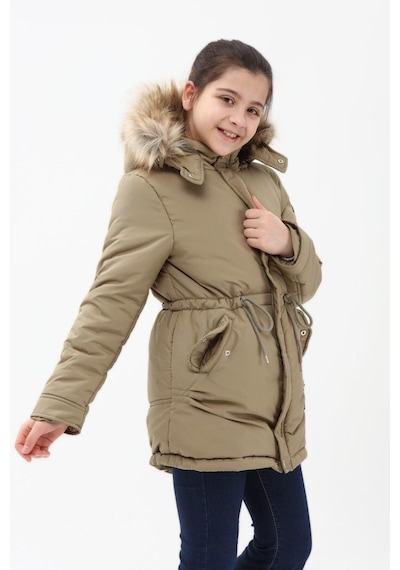 Benitto Kids Kız Çocuk Kaban 51256-Haki