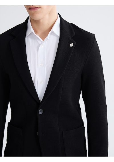 Lcw Vision Siyah Dar Kalıp Erkek Blazer Ceket