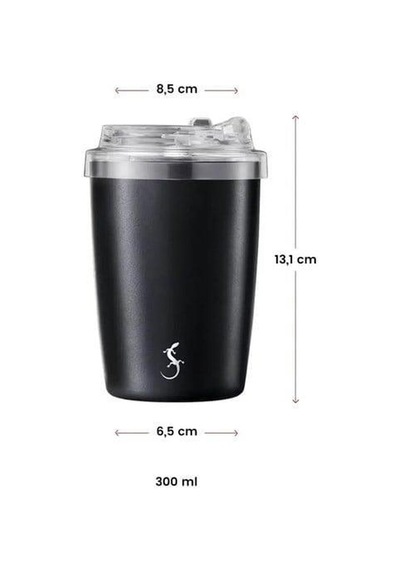 Lurch - "coffee-to-go" 300 Ml Mat Siyah, Paslanmaz Çelik Termos - Çift Cidarlı - 270983 Beyaz
