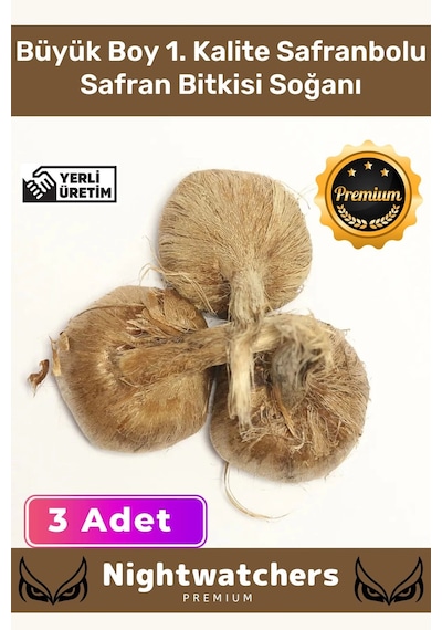 Deluxe Özel Dikime Hazır Yerli Üretim Büyük Boy 1. Kalite Safranbolu Safran Bitkisi Soğanı - 3 Adet