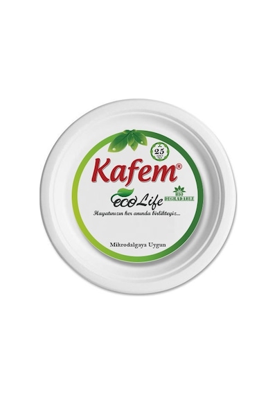 Kafem Kağıt Tabak Yuvarlak Ekolojik 25'li 22 CM
