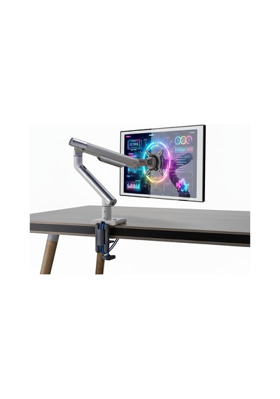 Npo Std49012uw 17"-32" Ultra Slim Alüminyum Monitör Kolu, 2xusb Portlu Amortisörlü Vesa Tutucu, Ergonomik 360 Pivot 9kg A.Ağaç