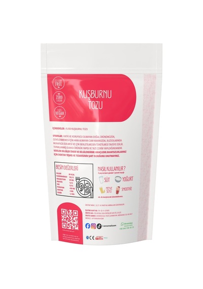 250 Gr Kuşburnu Çekirdeği Tozu Yerli Doğal Kuşburnunun Tamamı Öğültülmüştür.