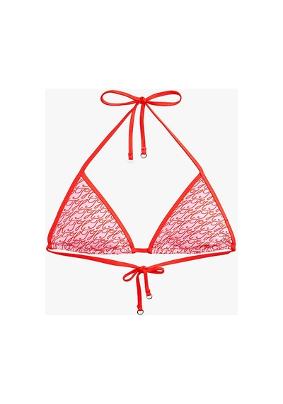 Tommy Hilfiger Kadın Triangle Baskı Detaylı Bikini Üstü-16080 Gül Rengi