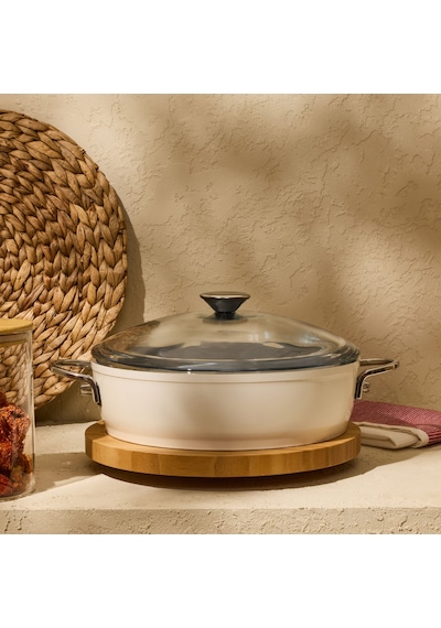 Kitchen Toscana Chef Basık Tencere - Beyaz / Gri - 26 Cm Çok Renkli