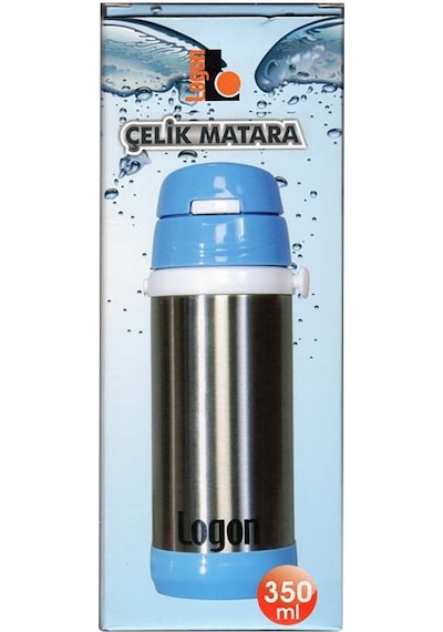 Logon Çelik Pipetli Matara Mavi 350 Ml Lgı015