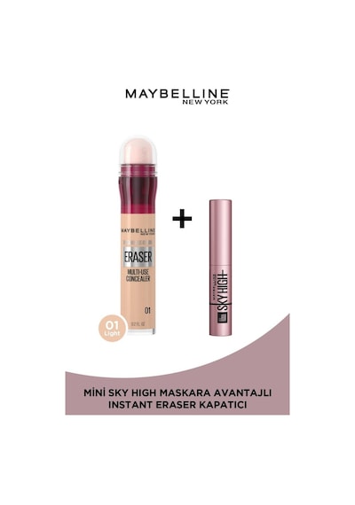 Instant Eraser Kapatıcı 01 Light + Mini Sky High Maskara Makyaj Seti pktinekapmskhmasst-8771 Diğer