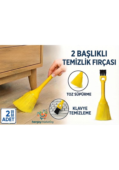 2 Adet Klavye Ve Araç Mikrofiber Toz Alma Püskülü Ve Fırçası Araç Detay Fırçası Çift Başlıklı Mini Temizlik Fırçası 2 İn 1 Fırça