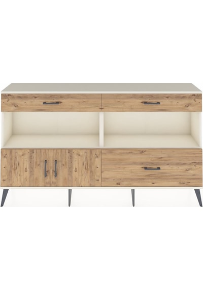 Arges Konsol 2 Raflı 3 Çekmeceli 2 Kapaklı 176x30x99 Aytaşı-çam Aytaşı-çam