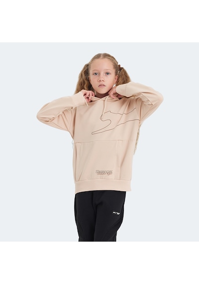 Slazenger LINK Çocuk Kapüşonlu Cepli Camel Sweatshirt