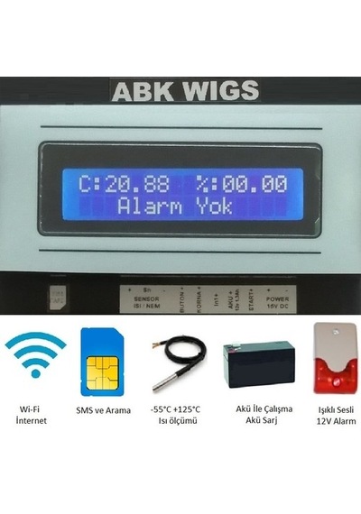 Wıgs 5301 Wi-Fi, Sms, Arama, Dijital Sıcaklık Alarm Cihazı