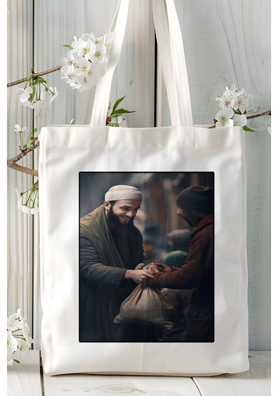 Art Hediye Sadaka İslamiyet Baskılı Omuz Çanta Kişiye Özel Model 5 Çok Renkli