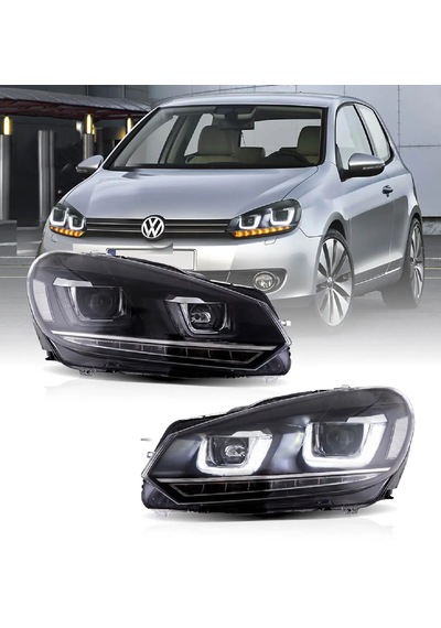 Volksvagen Golf 6 2009.2010.2011 Mk6 Mercekli Çift U Ön Far
