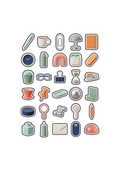 Sanat Tasarım Minimalist Sticker Seti 150 Adet - 5'li Mega Paket - Laptop Defter Ajanda Etiketi Çok Renkli