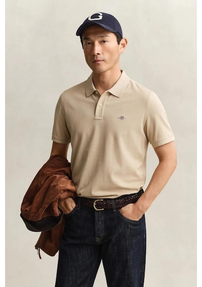 Gant Erkek Bej Regular Fit Logolu Polo Yaka T-shirt-14699