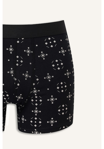 Defacto Regular Fit Geometrik Desenli 3lü Boxer I3046ax26aunv135 Lacivert-nv135