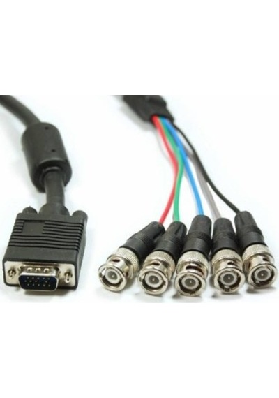 Keepro 5 Bnc Vga Kablo Bnc Monitör Kablosu Vga Bnc Kablo 1.5 Metre Siyah