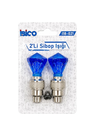 2pcs Mavi Elmas Kesim Prizma Model Sibop Işık Pilli Bisiklet - Motor - Araç Hareket Sensörlü İ18-021 Açık Bej