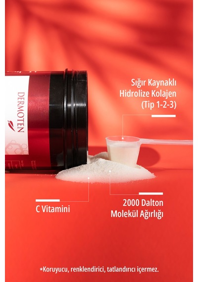 Collagen Powder Toz Formda Kolajen 300 Gr Tip 1 - Tip 2 - Tip 3 - C Vitamini 30 X 10.000 Mg