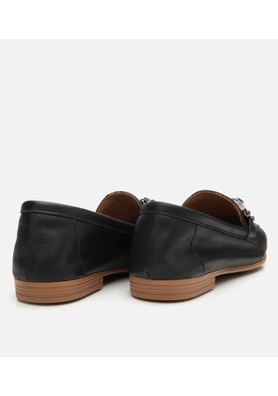 Hotiç Kadın Deri Siyah Tokalı Klasik Loafer