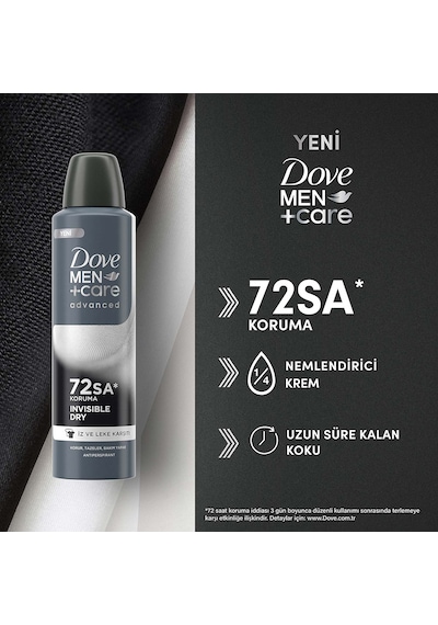 Dove Men +care Advanced Erkek Deodorant 72 Saat Koruma Invisible Dry 150 Ml X3