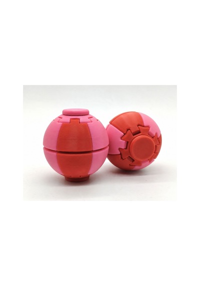 Alvera Press Küresi 3d Baskı Dönüşen Mekanik Fidget Stres Oyuncağı-kırmızı-pembe 91477605