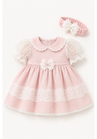Babyhola Dantel Detay Özel Tasarım Kız Bebek Çocuk Abiye Elbise Saç Bandı Mevlüt Doğum Günü Set 7029 Pudra Babyhola Dantel Detay Özel Tasarım Kız Bebek Çocuk Abiye Elbise Saç Bandı Mevlüt Doğum Günü Set 7029 Pudra