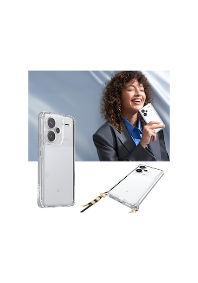 Xiaomi Redmi Note 13 Pro Plus 5g Uyumlu Kılıf Airbagli Takılabilir Askı Aparatlı Zore Snap Silikon K Şeffaf