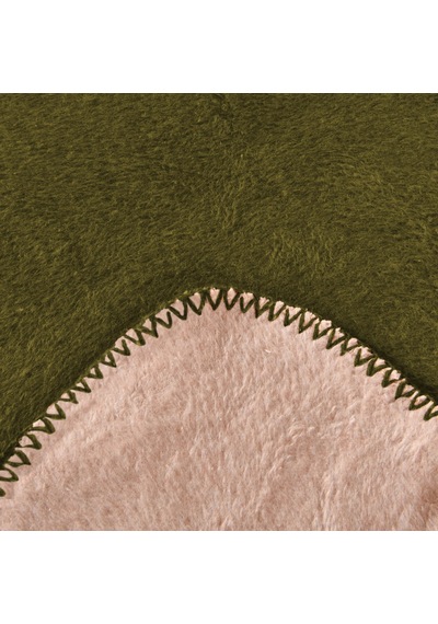 Soft Çift Taraflı Çift Kişilik Battaniye - Yeşil / Bej - 200x220 Cm Renkli
