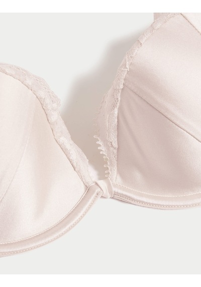 Marks & Spencer Dantel Detaylı İpek Plunge Sütyen T81006470D Krem