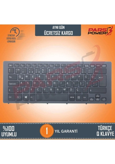 Sony Uyumlu Vaio Svf15N14Cxb, Svf15N14Cxs Klavye Işıklı (Siyah Tr) Siyah - Işıklı