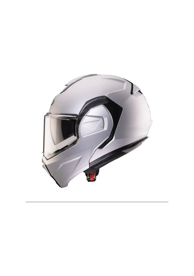 Trip Mat Gümüş Motosiklet Kaskı Modüler Çene Açılır Güneş Vizörlü Motorcu Kaskı Beyaz