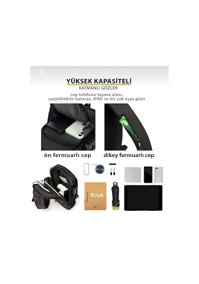 Newish Polo Uzi - Polyester Kumaş - Unisex Çapraz Çanta, Body Bag Siyah