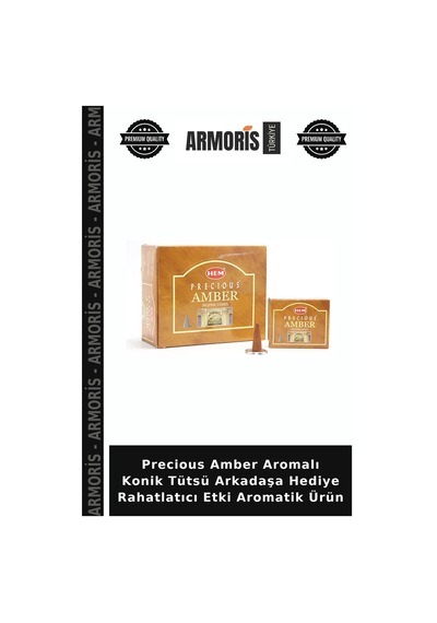 Precious Amber Aromalı Konik Tütsü Arkadaşa Hediye Rahatlatıcı Etki Aromatik Ürün