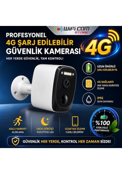 İnox 4g Kablosuz Şarjlı Pır Sensörlü Kamera 4-6 Ay Bekleme Süresi