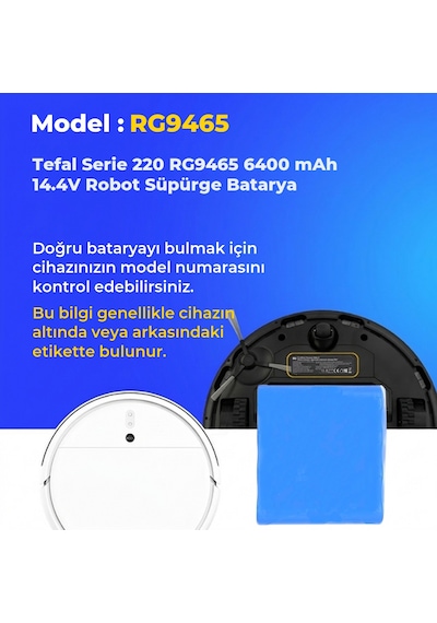 Tefal Serie 220 Rg9465 6400 Mah 14.4v Robot Süpürge Batarya
