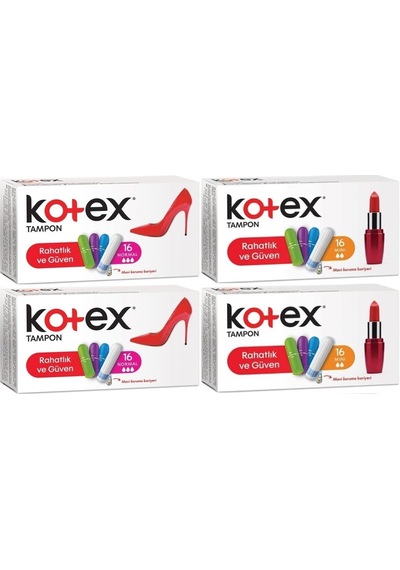 Kotex Tampon Normal - Mini 64 Lü Karma Set 4pk 16
